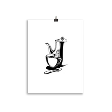 Load image into Gallery viewer, Poster of a woman bathing in a cup of coffee while wearing a bikini