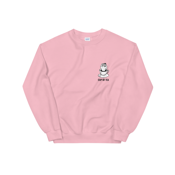Cup of tea sweater in pink by Jonn Designs